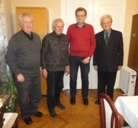 v.l. GA Prälat Franz Mantler, Dek.Obm. Johann Fehringer, Pfarrobmann Walter Böck, KMB-Diözesanobmann Helmut Wieser