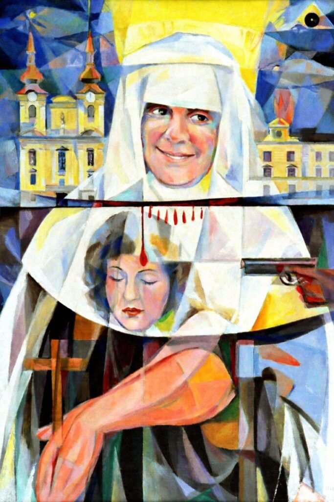 Selige Sr. Maria Restituta mit Taufkirche in Brünn und Konvent-Haus der Ordensgemeinschaft Franziskanerinnen von der christlichen Liebe (Foto: SFCC)