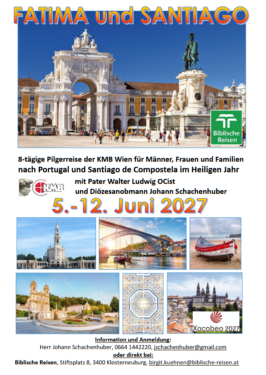 Pilgerreise 2027 nach Fatima und Santiago